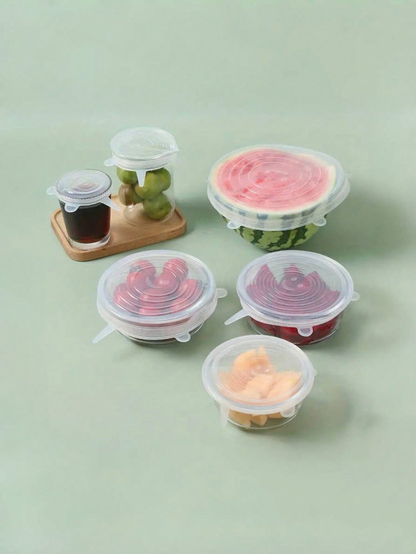 Food Storage For Refrigerator - 6pcs/Set Silicone Elastic Lids, Reusable Durable