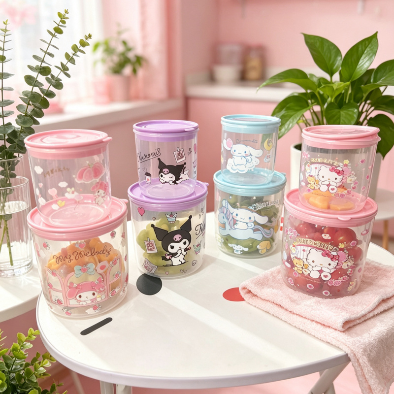 Food Storage Jars Plastic - Hello Kitty Kuromi Cartoon Storage Jar