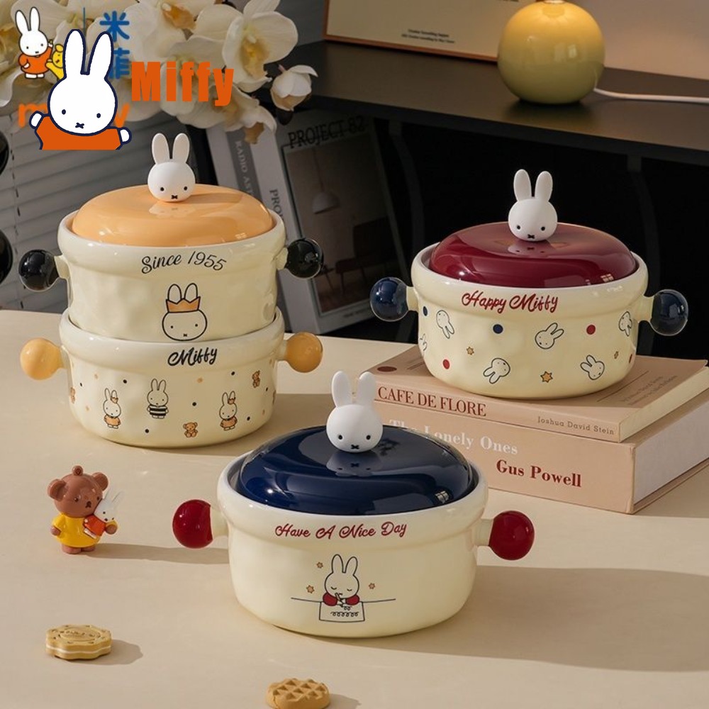 Food Storage Containers Xl - Kawaii Miffy Ceramic Bowl Lid Cute