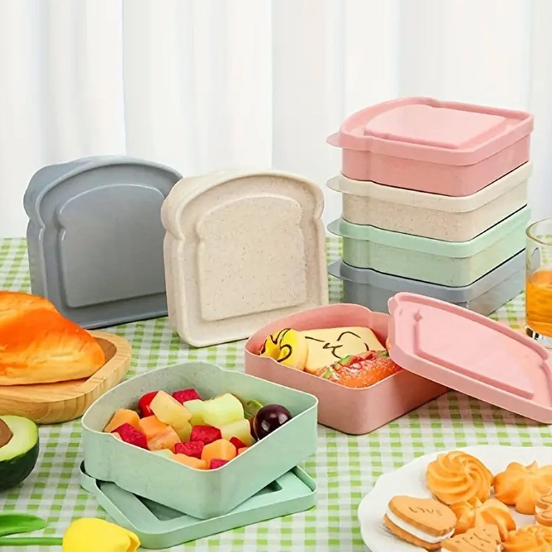 Bread Box Bamboo - 1pcs Sandwich Holder Lunchbox Bakery Boxes