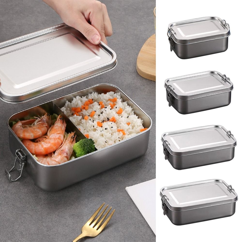 Food Storage Containers Xl - Durable Stainless Steel Bento Box Square