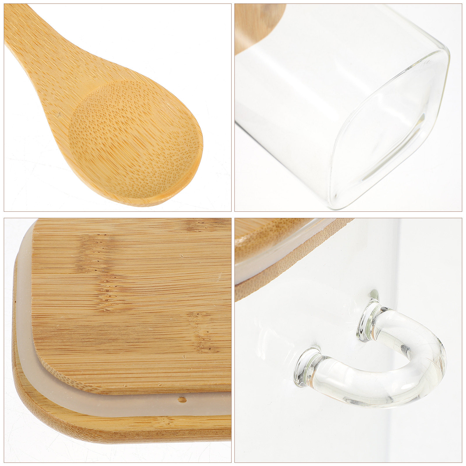 Food Storage Jars Plastic - 1Set Square Airtight Glass Food Storage