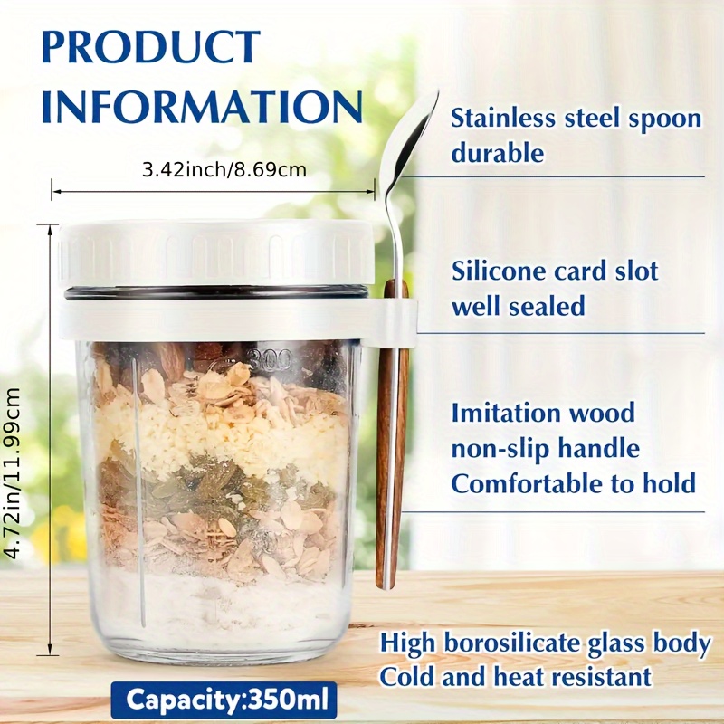 1pc/2pcs Glass Oatmeal Cup, Ov - Food Storage Bowls avaliação e preço
