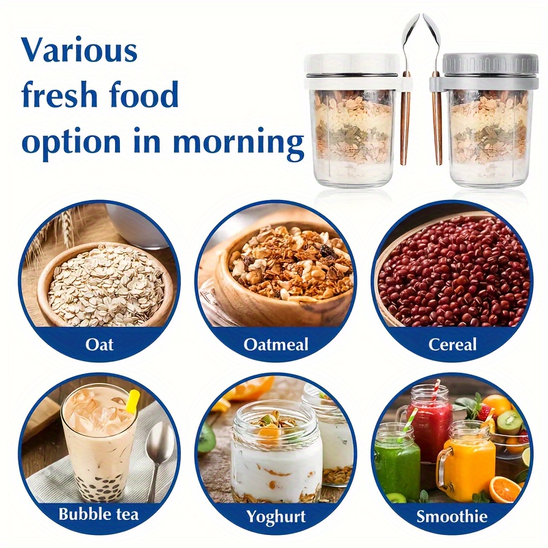 1pc/2pcs Glass Oatmeal Cup, Ov - Food Storage Bowls avaliação e preço