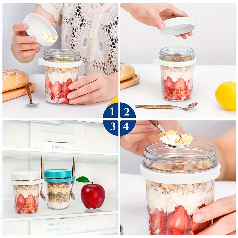 1pc/2pcs Glass Oatmeal Cup, Ov - Food Storage Bowls avaliação e preço