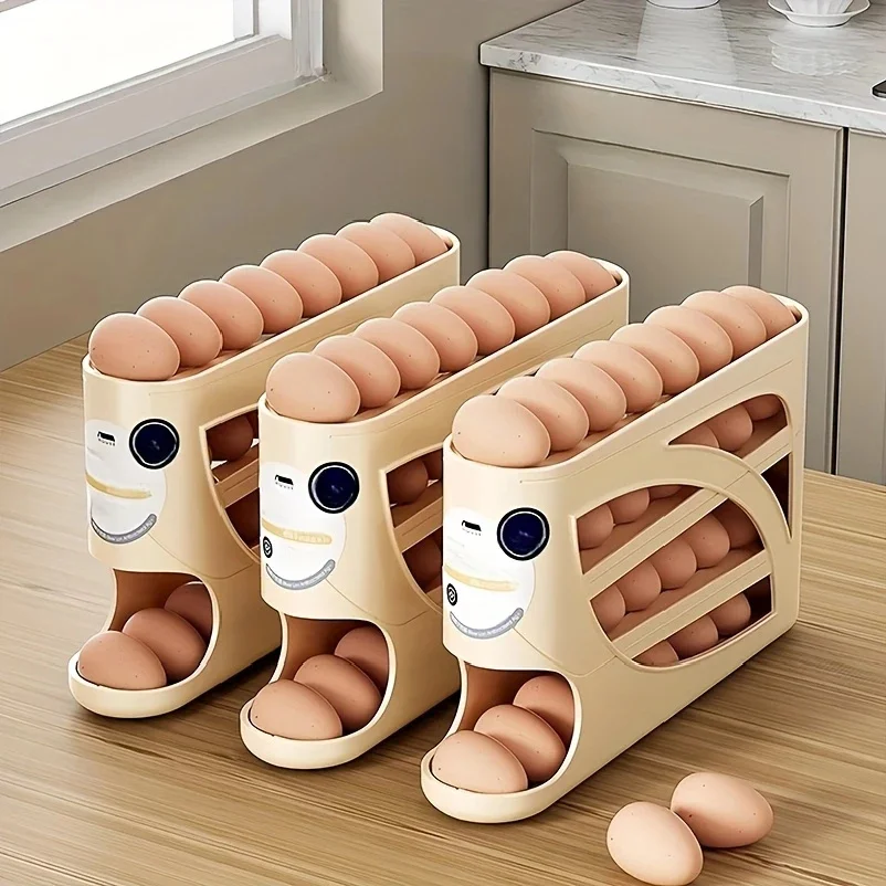 3-Tier Rolling Egg Storage Con - Food Storage Rack For Kitchen avaliação e preço
