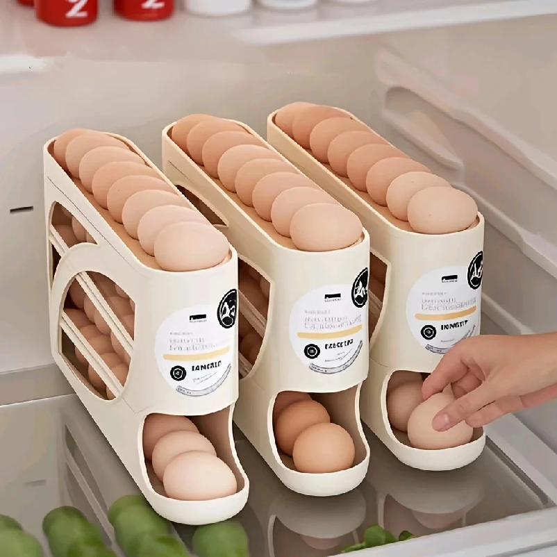 3-Tier Rolling Egg Storage Con - Food Storage Rack For Kitchen avaliação e preço