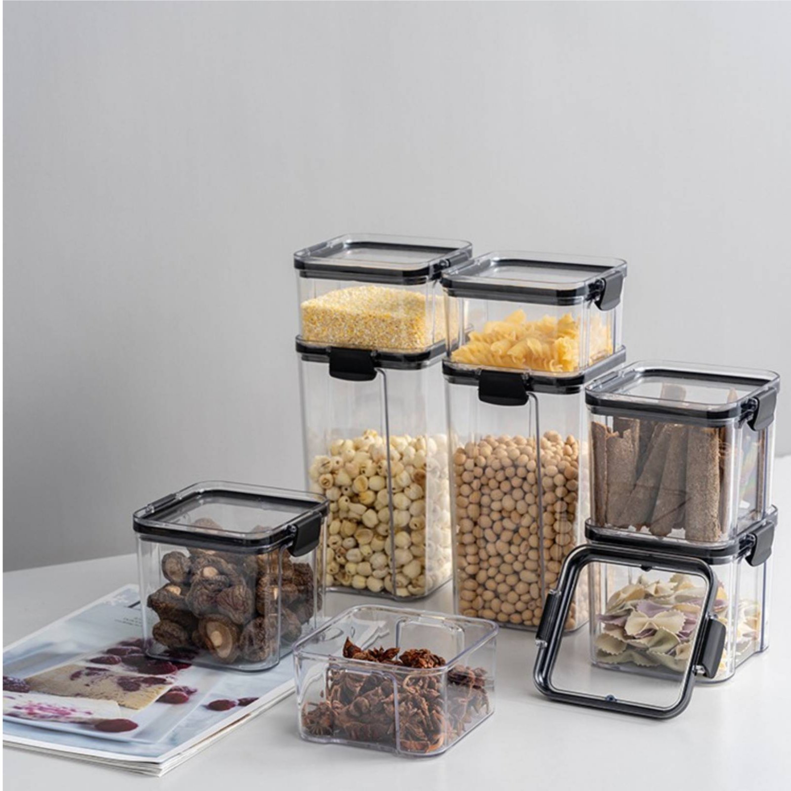 Airtight Food Storage Containe - Food Storage Jars Plastic avaliação e preço