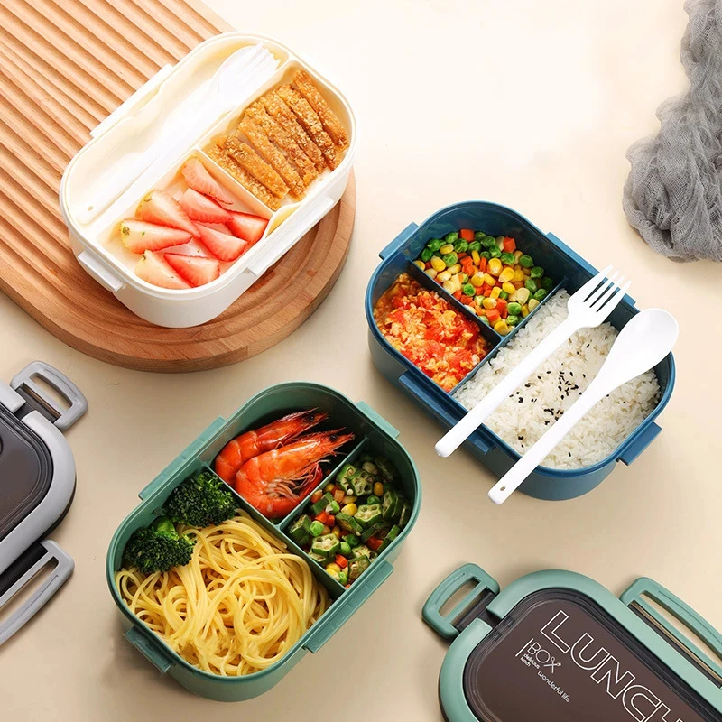2 Layer Bento Lunch Box With I - Food Storage Camping avaliação e preço