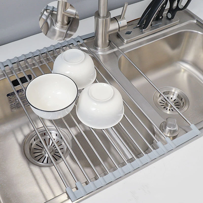 Stainless Sink Drainer Holder  - Food Storage Rack For Kitchen avaliação e preço