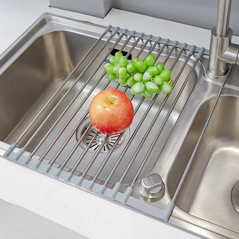 Stainless Sink Drainer Holder  - Food Storage Rack For Kitchen avaliação e preço