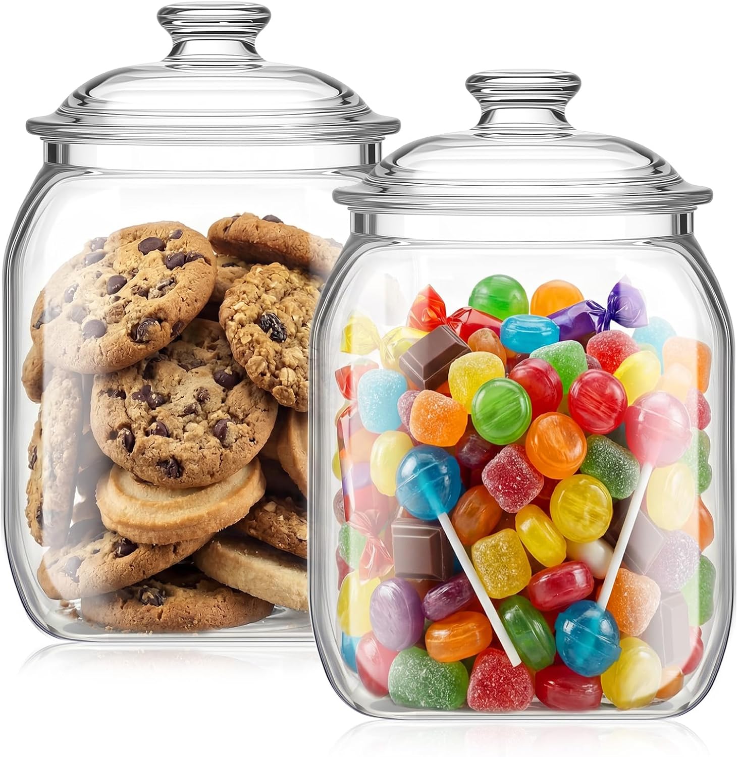 2 Pack Acrylic Cookie Candy Ja - Food Storage Jars Plastic avaliação e preço
