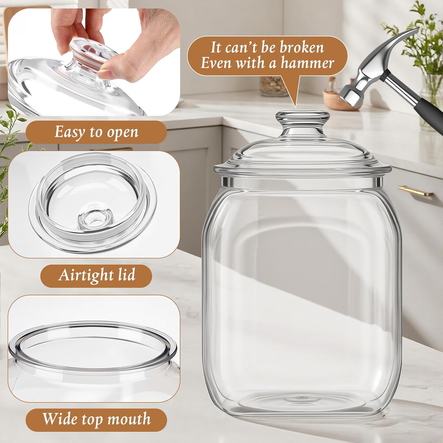 2 Pack Acrylic Cookie Candy Ja - Food Storage Jars Plastic avaliação e preço
