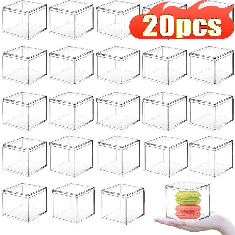 1-20pcs Transparent Acrylic Bo - Xmas Food Storage Containers avaliação e preço