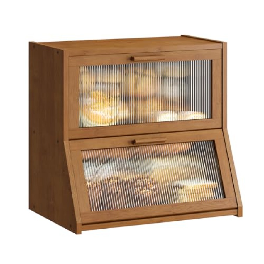 Double Layer Bamboo Bread Box  - Bread Box Bamboo avaliação e preço