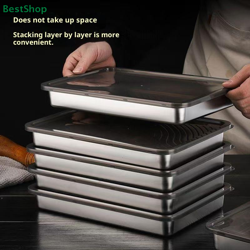 ♥♥1/2pcs Stainless Tray With S - Food Storage Containers Xl avaliação e preço
