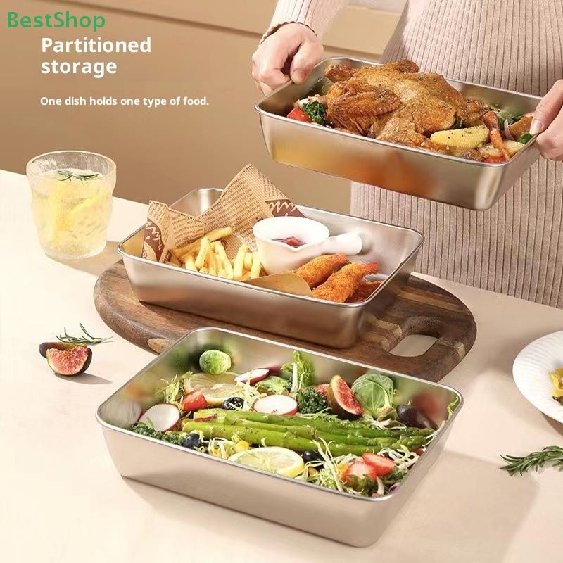 ♥♥1/2pcs Stainless Tray With S - Food Storage Containers Xl avaliação e preço