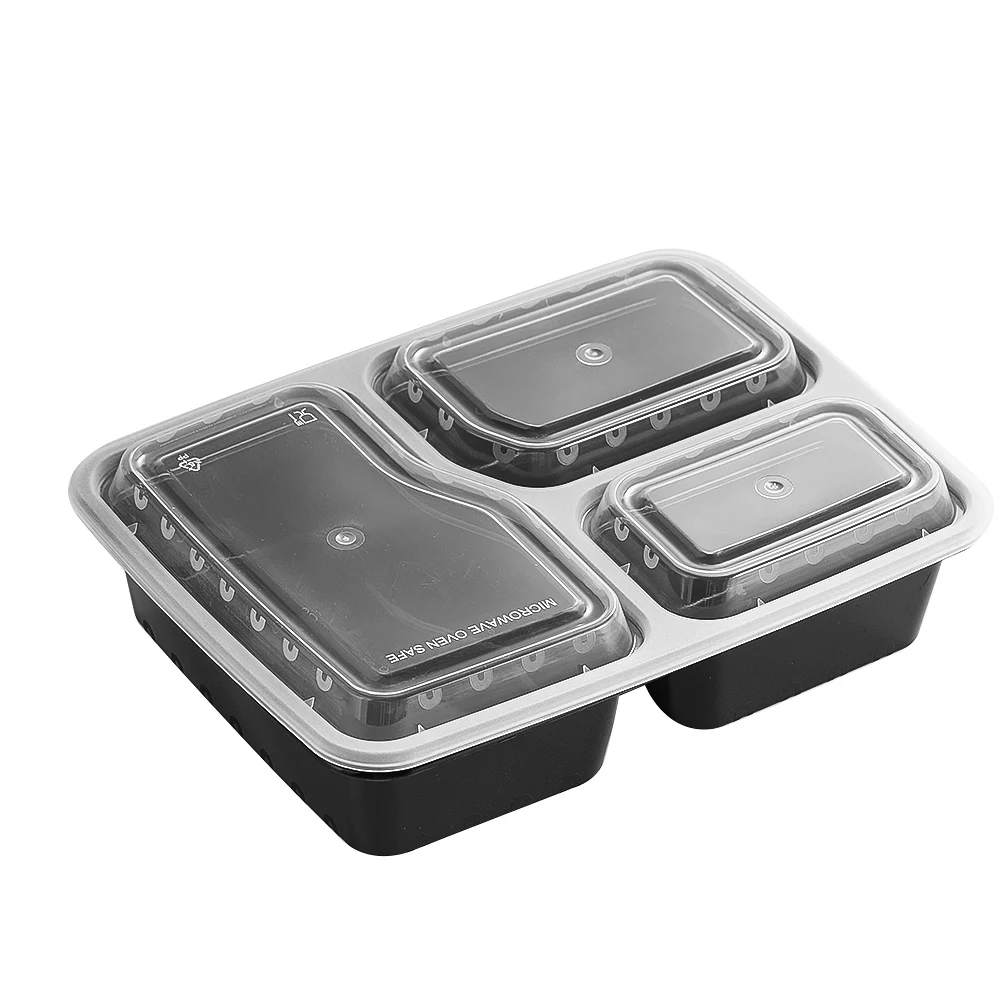 7 Pack 3 Compartment Meal Prep - Food Storage Jars Plastic avaliação e preço