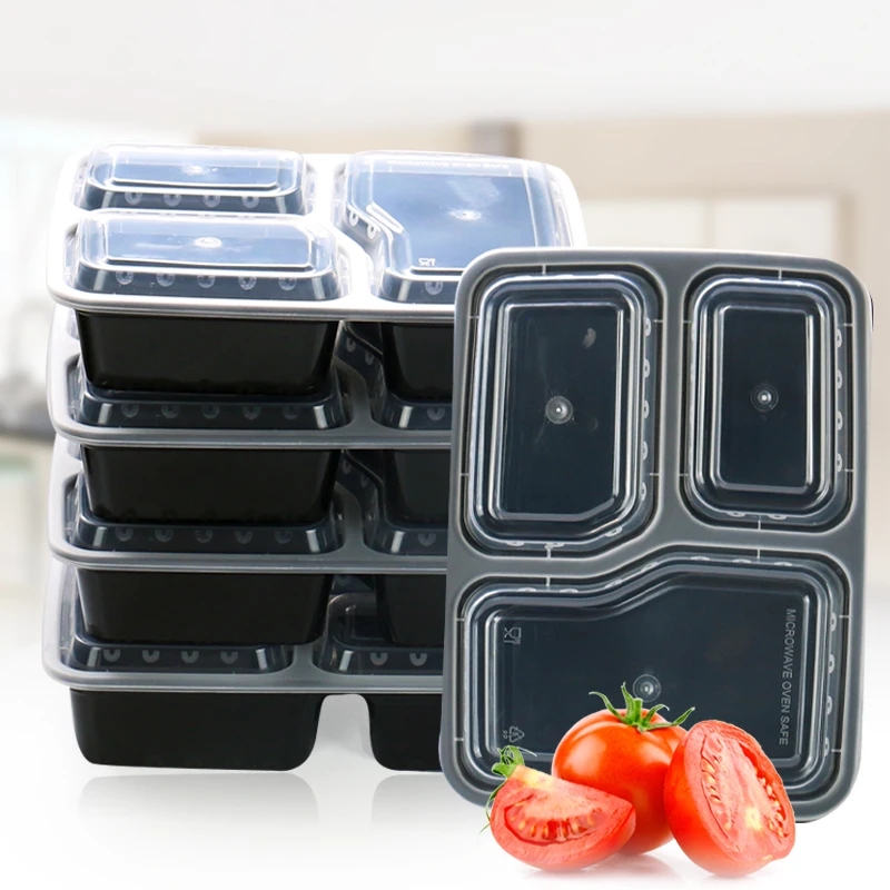 7 Pack 3 Compartment Meal Prep - Food Storage Jars Plastic avaliação e preço