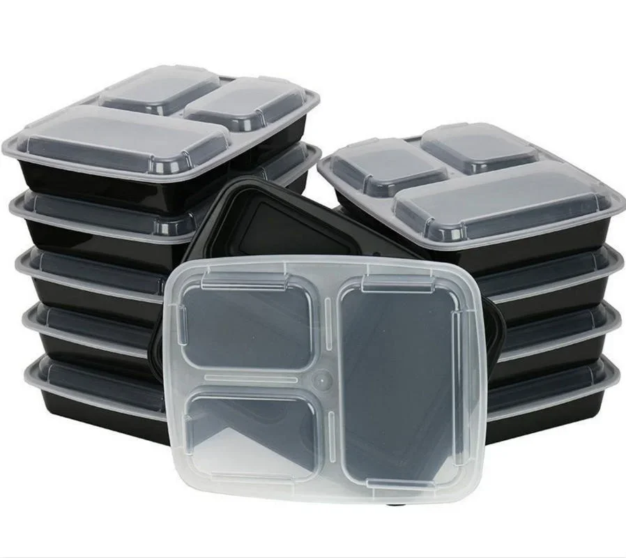 7 Pack 3 Compartment Meal Prep - Food Storage Jars Plastic avaliação e preço