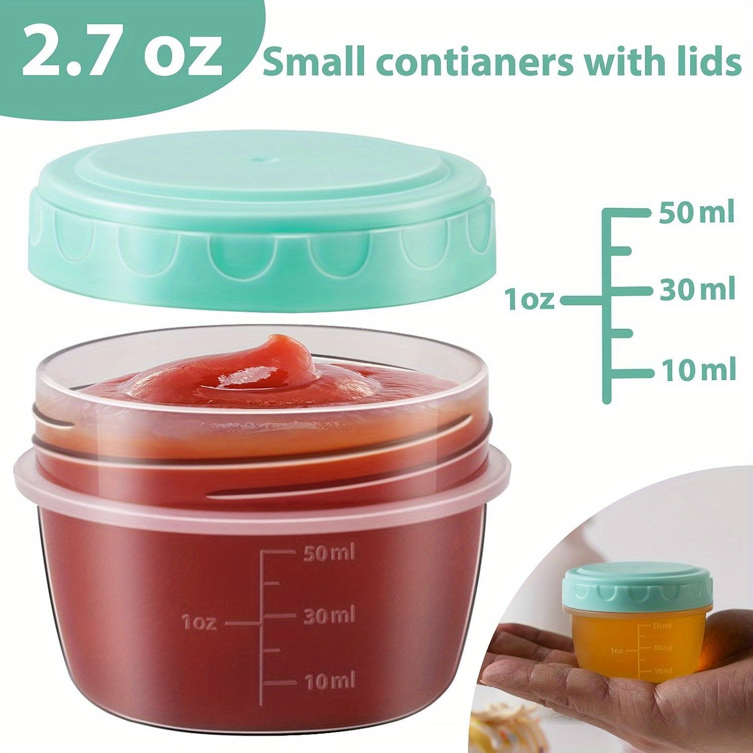 1-6 Pack 2.7 OZ Salad Dressing - Food Storage Bowls avaliação e preço