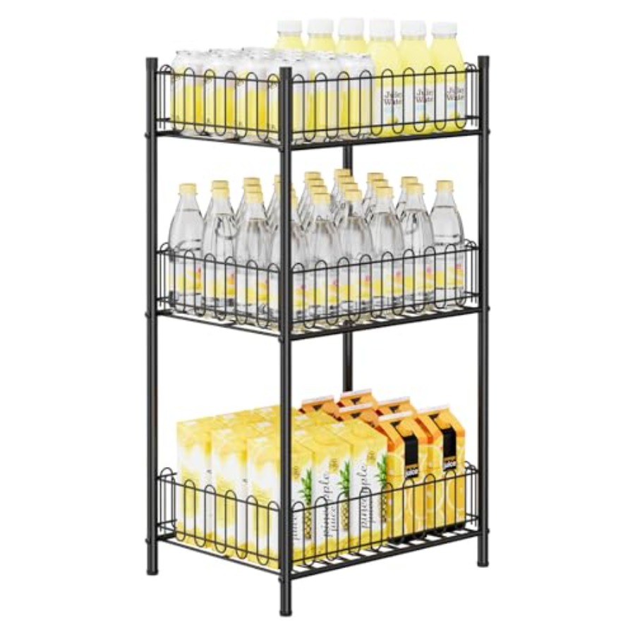 Water Bottle Holder Rack 3 Tie - Food Storage Rack For Kitchen avaliação e preço
