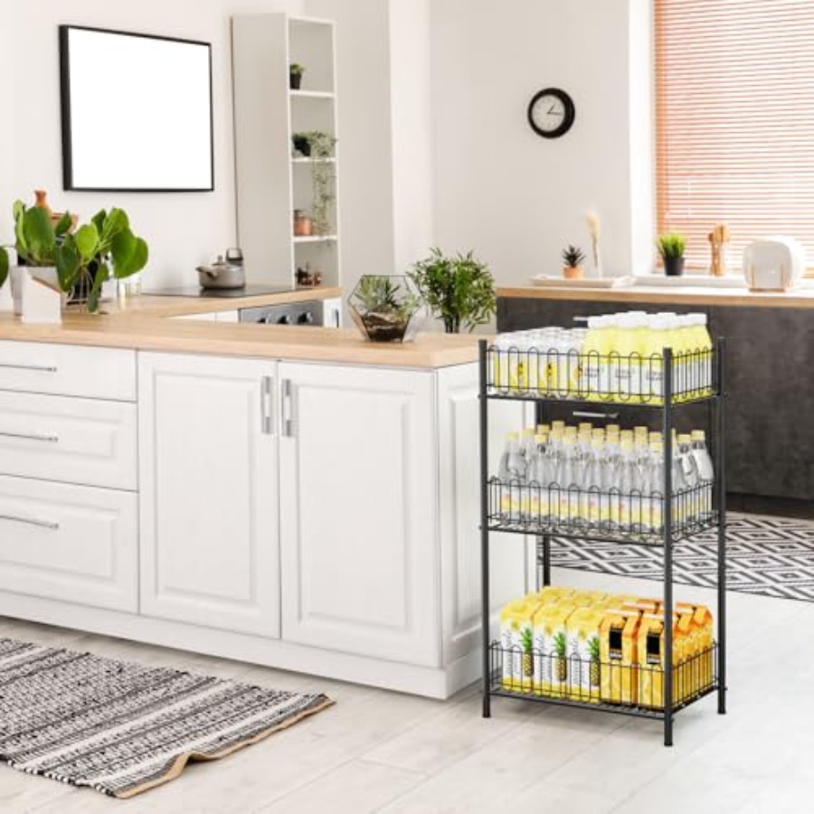 Water Bottle Holder Rack 3 Tie - Food Storage Rack For Kitchen avaliação e preço