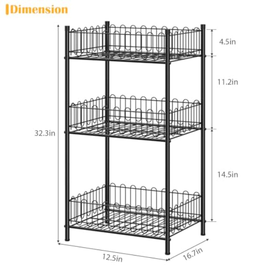 Water Bottle Holder Rack 3 Tie - Food Storage Rack For Kitchen avaliação e preço
