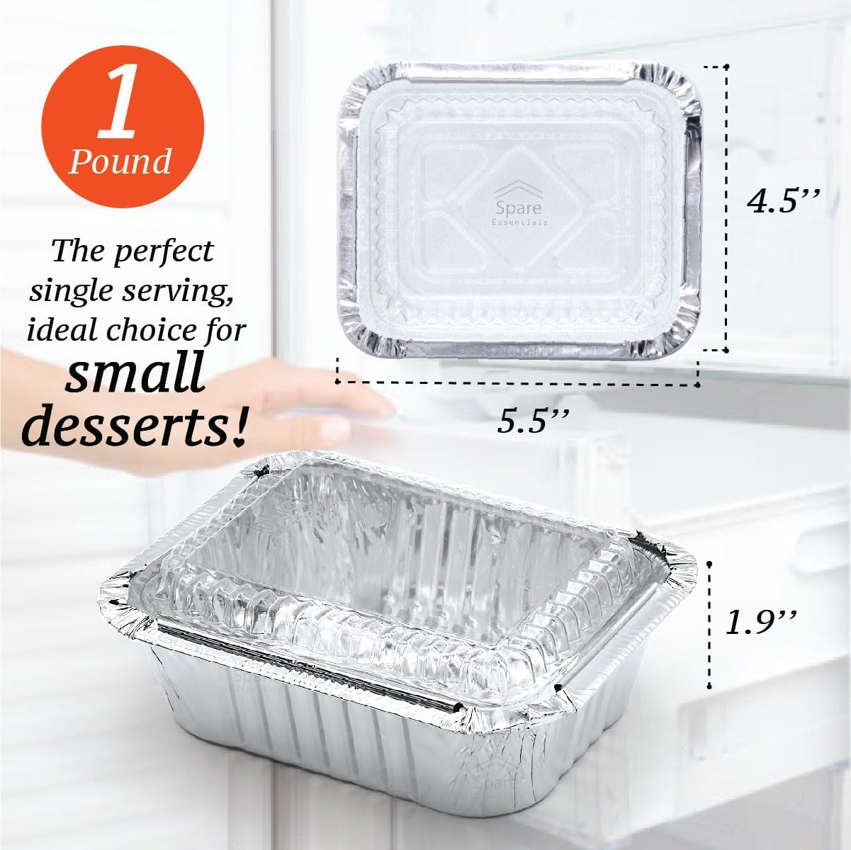 55 Pack 1 Lb Aluminum Pans wit - Food Storage Aluminum avaliação e preço
