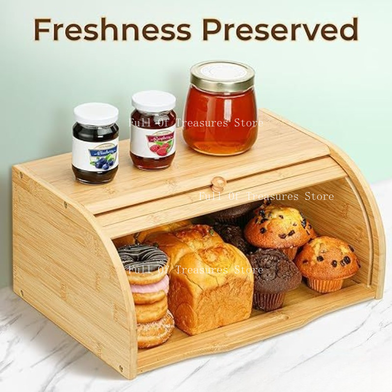 Bamboo Bread Box Fit for Home  - Bread Box Bamboo avaliação e preço