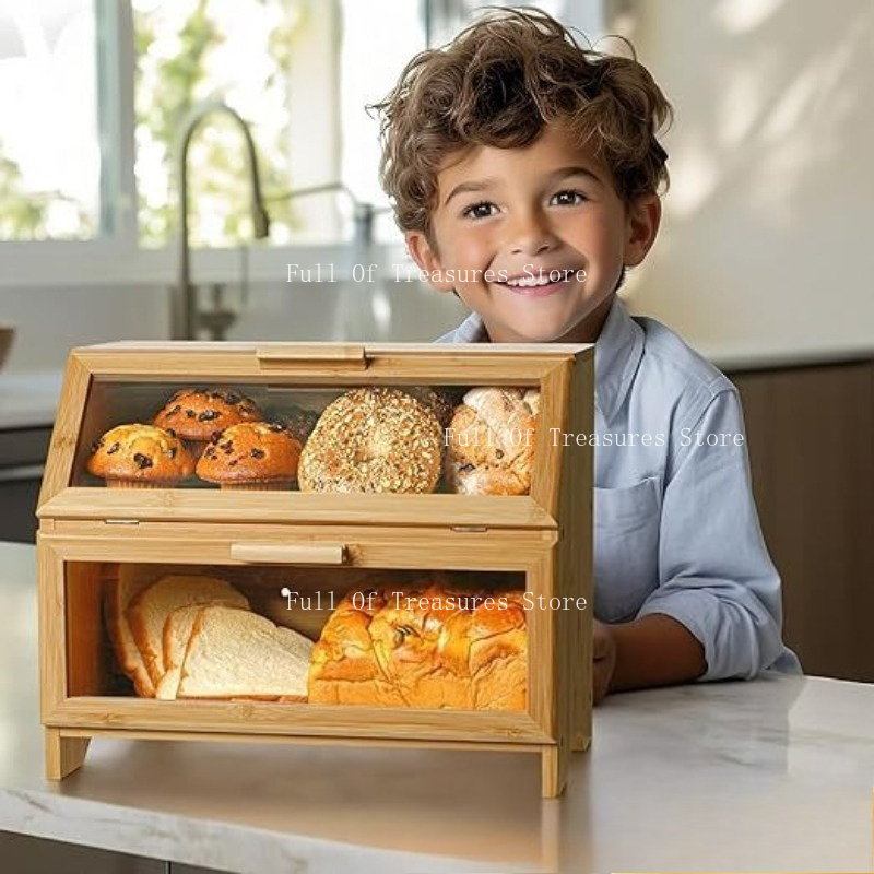 Bamboo Bread Box Fit for Home  - Bread Box Bamboo avaliação e preço
