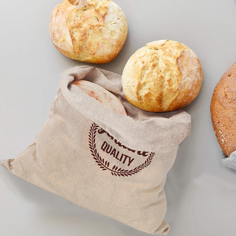Linen Bread Bag Reusable Bags  - Food Storage Plants avaliação e preço