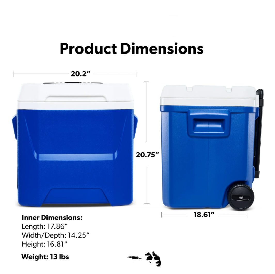 60 QT Blue Laguna Wheeled Hard - Food Storage Camping avaliação e preço