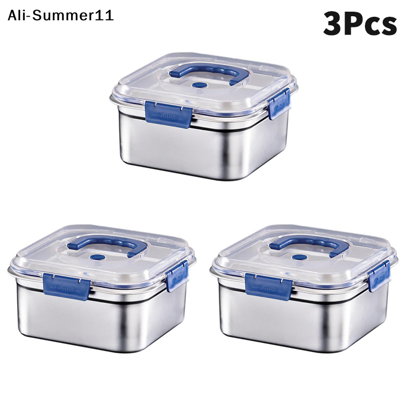 【S11】1/3/5Pcs Stainless Steel  - Food Storage Containers Xl avaliação e preço