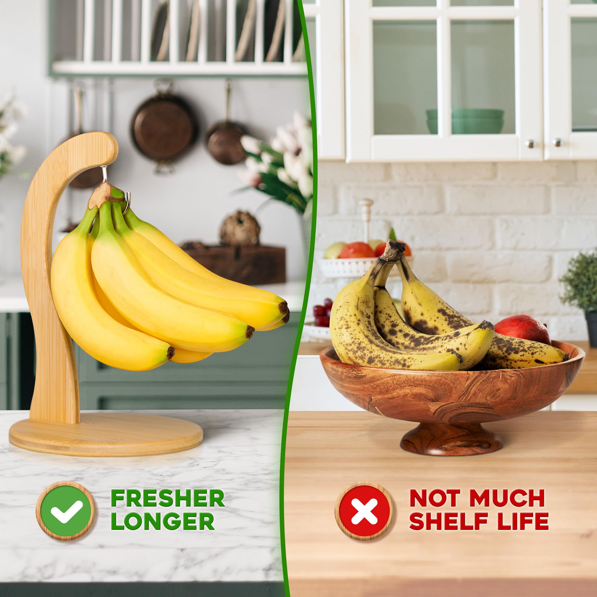 Banana Rack With Hooks For Kee - Food Storage Rack For Kitchen avaliação e preço
