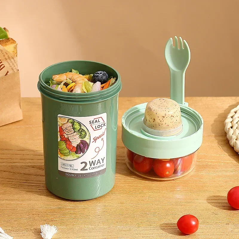 Bento Lunch Box Salad Oatmeal  - Food Storage Jars Plastic avaliação e preço