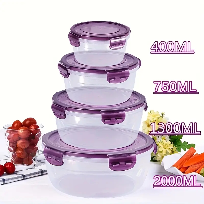4 plastic food storage contain - Food Storage Camping avaliação e preço