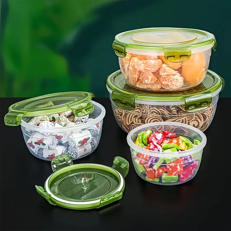 4 plastic food storage contain - Food Storage Camping avaliação e preço