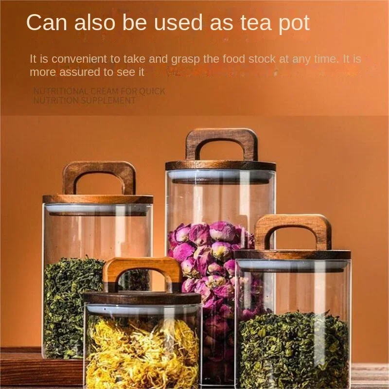 800-2100ml Wood Lid Glass Jar  - Food Storage Lidl avaliação e preço