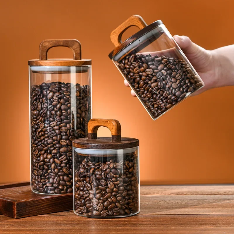 800-2100ml Wood Lid Glass Jar  - Food Storage Lidl avaliação e preço