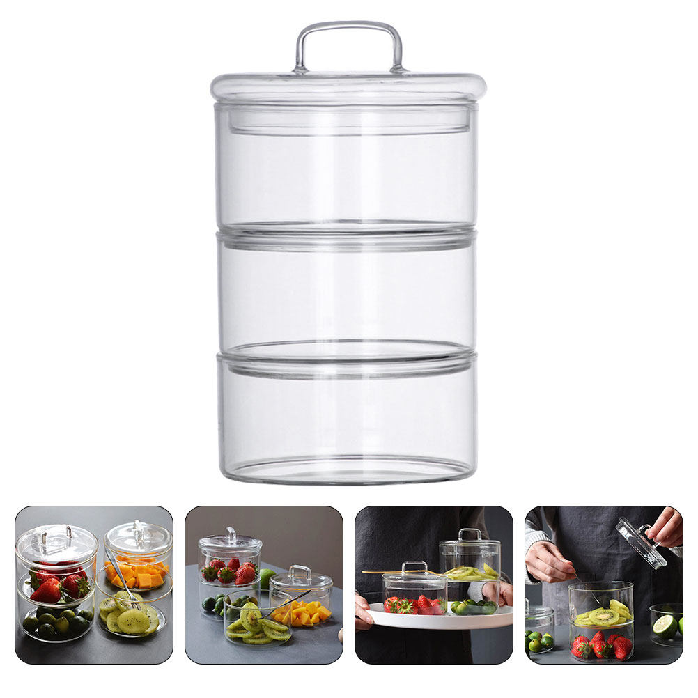 1Set Clear Glass Storage Bowl  - Food Storage Bowls avaliação e preço