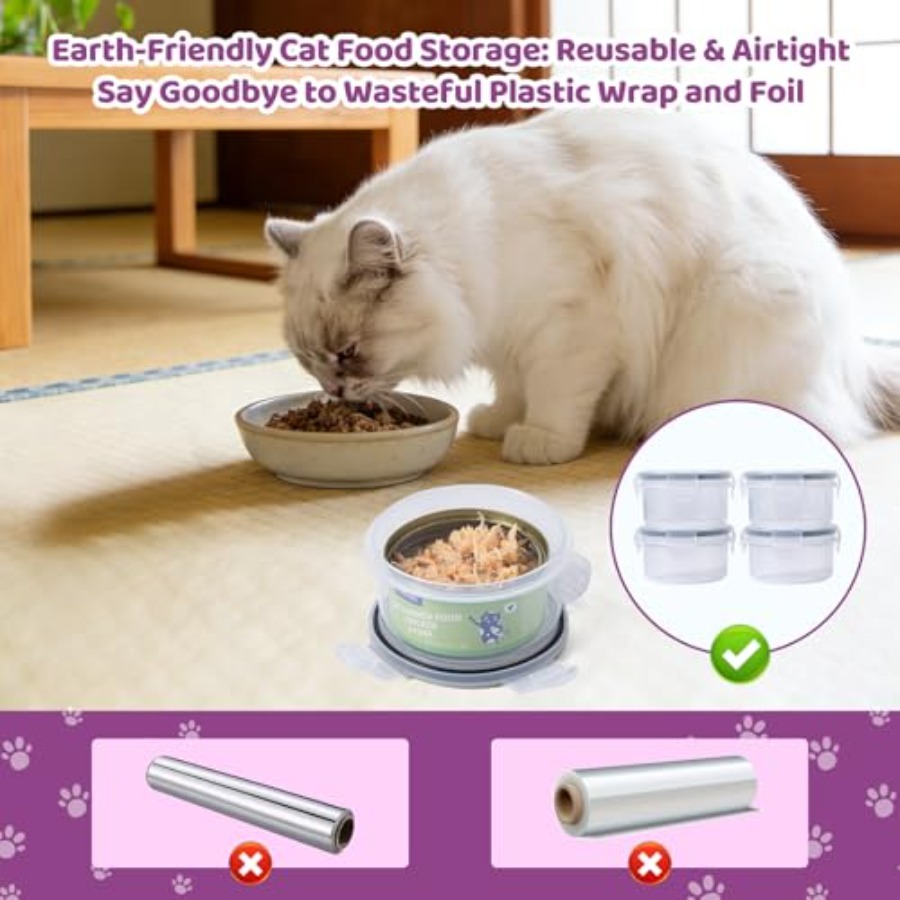 4Pack Cat Can Covers for 3 oz  - Lock And Lock Food Storage avaliação e preço