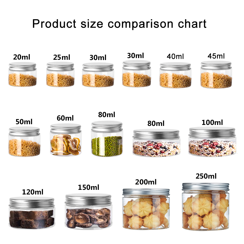 1-10Pcs 20/25/30/40/45-250ml S - Food Storage Aluminum avaliação e preço