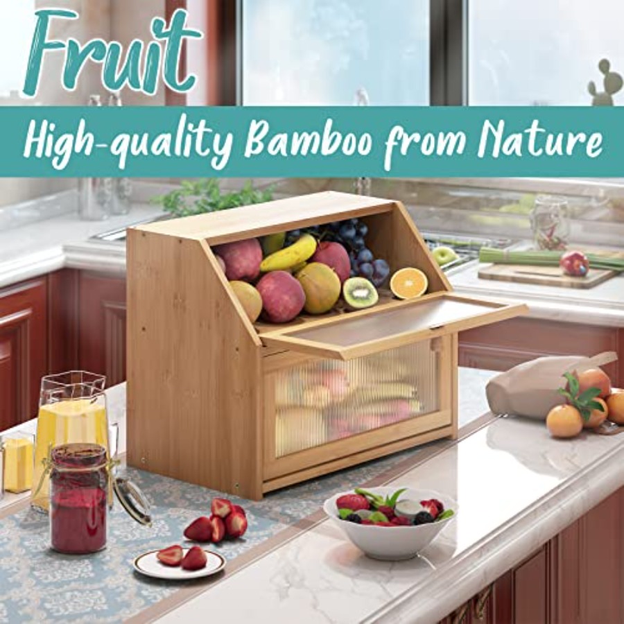 Bread Box for Kitchen Counter  - Bread Box Bamboo avaliação e preço