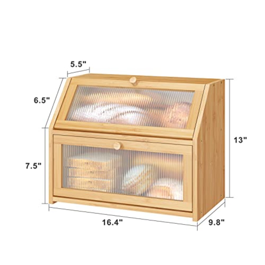 Bread Box for Kitchen Counter  - Bread Box Bamboo avaliação e preço