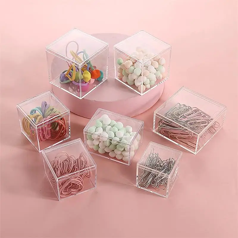 12 PCS Transparent Acrylic Box - Food Storage Jars Plastic avaliação e preço