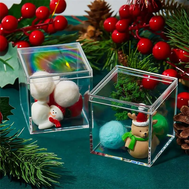 12 PCS Transparent Acrylic Box - Food Storage Jars Plastic avaliação e preço