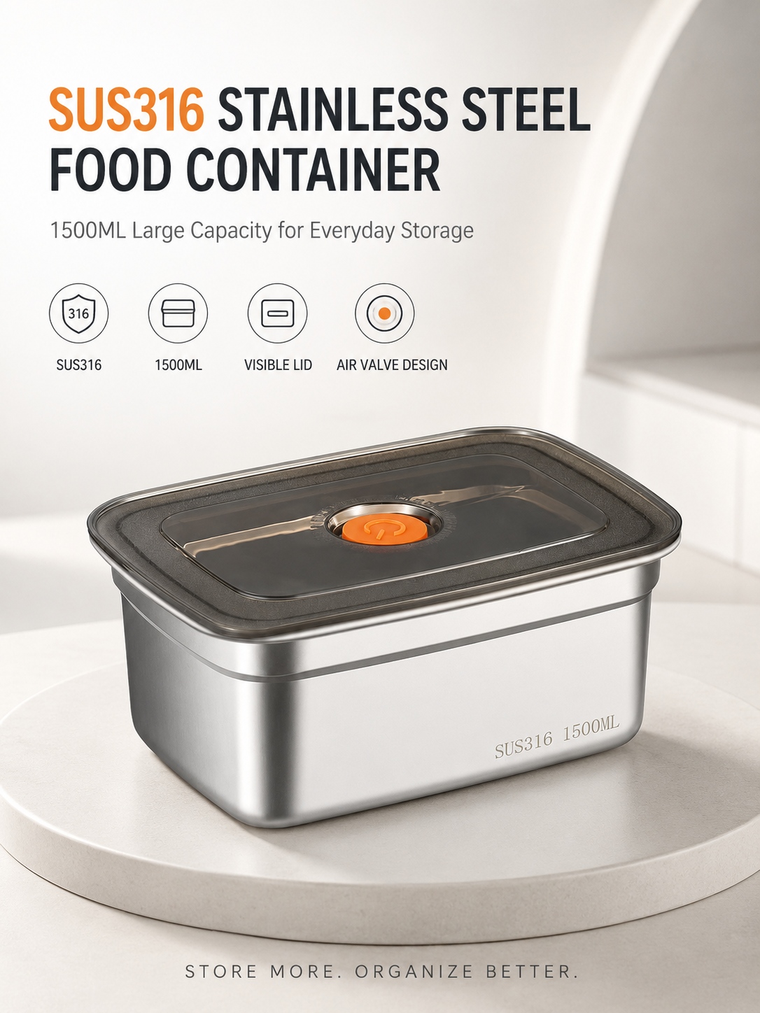 316 Stainless Steel Food Conta - Food Storage Containers Xl avaliação e preço