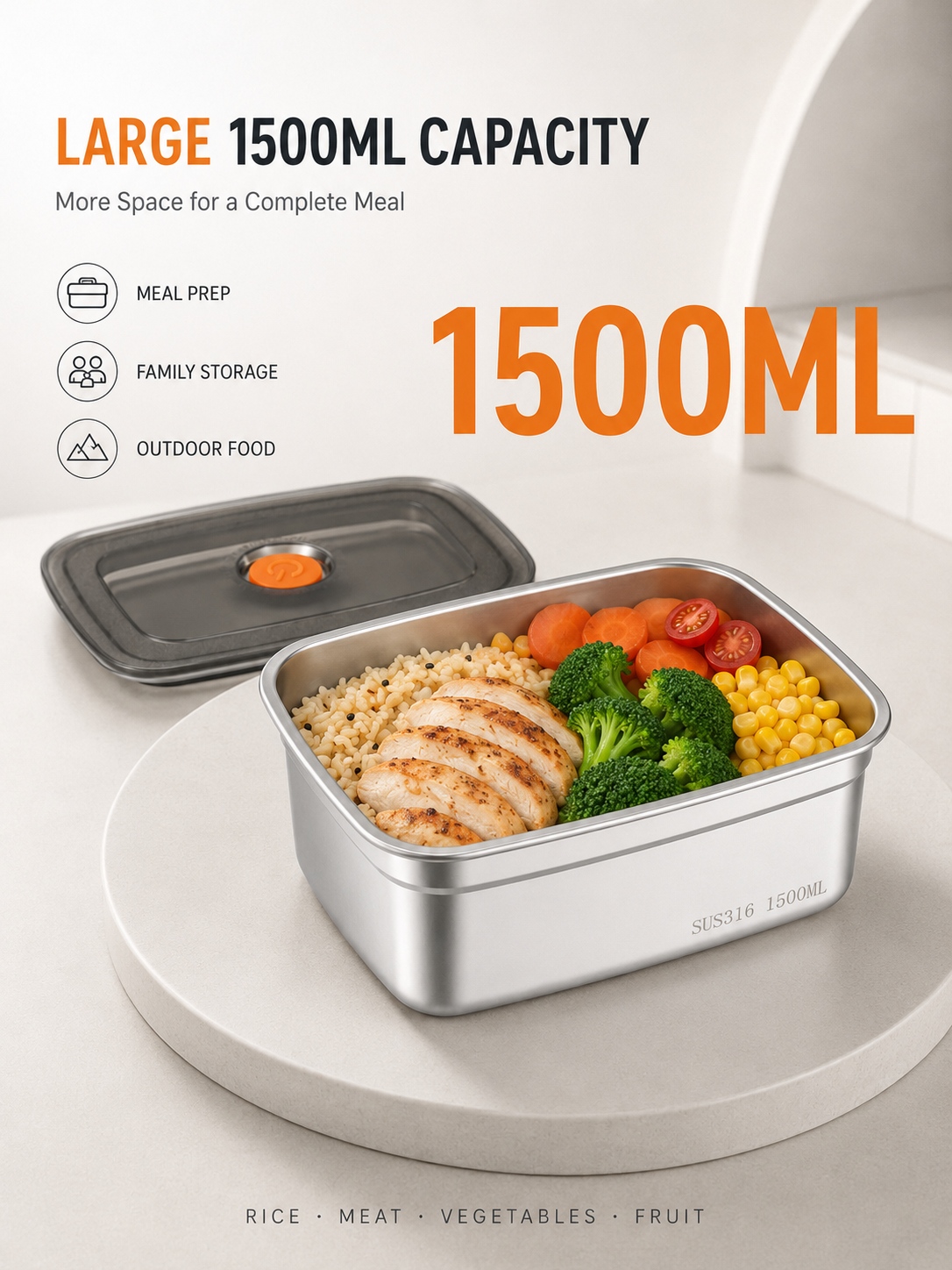316 Stainless Steel Food Conta - Food Storage Containers Xl avaliação e preço
