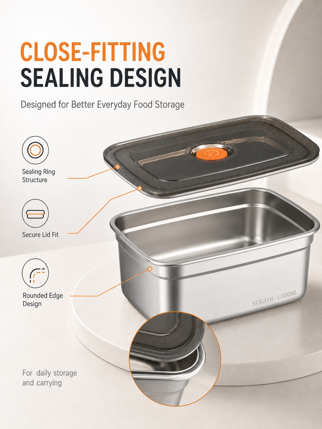 316 Stainless Steel Food Conta - Food Storage Containers Xl avaliação e preço